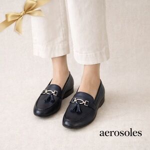 Aerosoles Deanna Loafers Flats Navy Blue Decoration Tassel 10.5